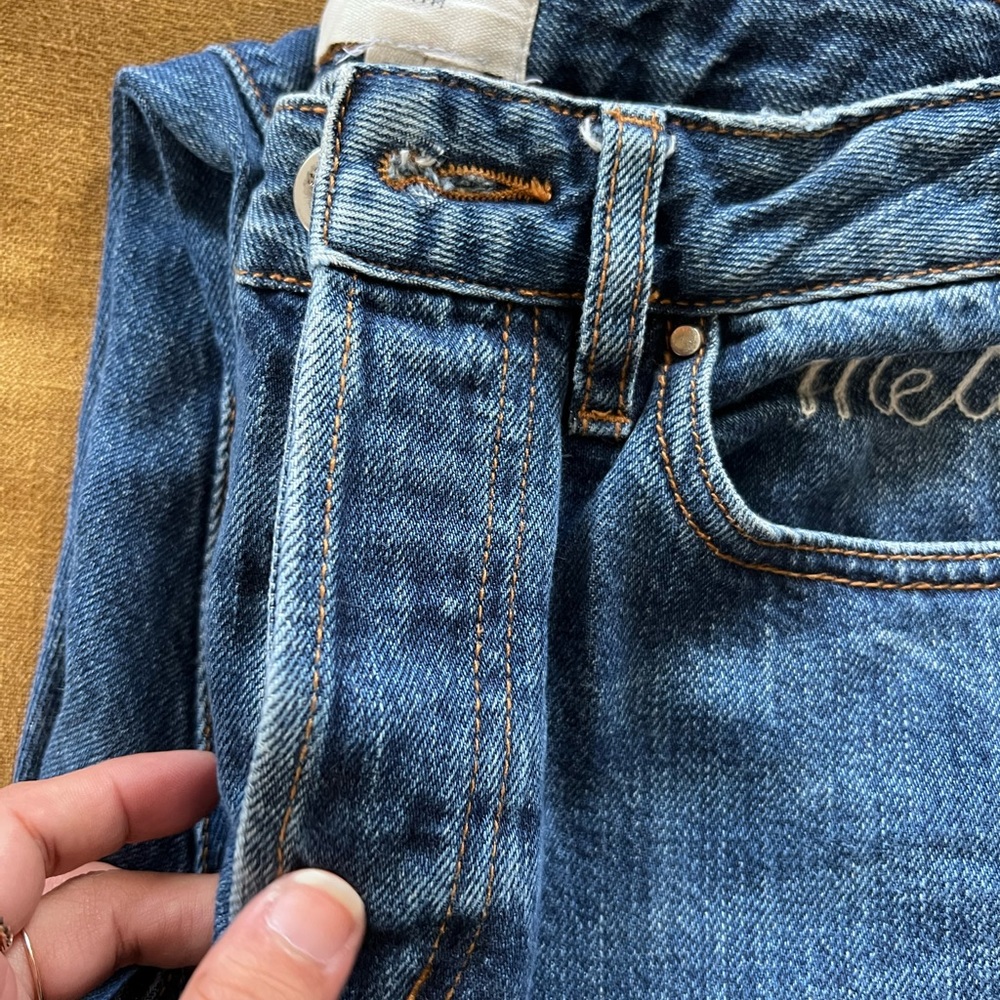 SEZANE brut sexy denim with custom embroidery- size 25 - great condition - Picture 13 of 15